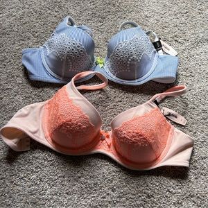 Lot of 2 VS Body byVictoria Lined Demi bras 34C